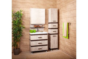 Шкаф-пенал Бриклаер Техас дуб кантри, венге - 2