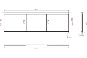 Фронтальная панель Onika Монако-Эконом 170 белый (517014) - 2