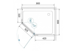Душевой уголок RGW Passage PA-091 80х90 профиль хром стекло прозрачное - 3