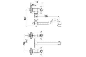 Смеситель для кухни Rav Slezak Morava retro хром - 2