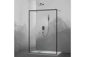 Душевая перегородка Rgw Walk in 120x200 чёрный стекло прозрачное