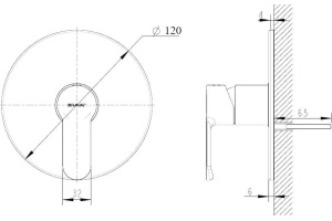 PB839103CP-RUS Смеситель встраиваемый в стену (1-функц) New Moon (262951) - 2