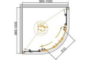 Душевой уголок Cezares Giubileo R2 100 scorrevole CP G - 3