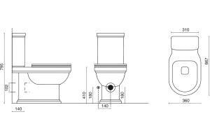 Чаша для напольного унитаза Kerama Marazzi Pompei белый без сиденья - 3