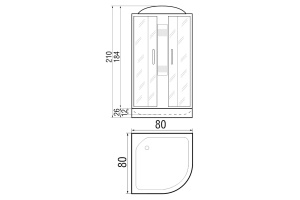 Душевая кабина с поддоном River Rein 80/26 МТ (10000002414) - 2