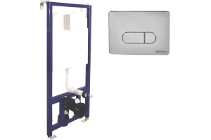 Система инсталляции для унитазов Berges Wasserhaus Novum с кнопкой смыва, хром глянец 040233