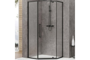 Душевой уголок Black&White Stellar Wind 100х100 черный матовый