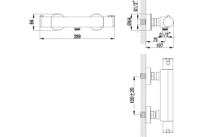 Термостат Lemark Yeti LM7833C для душа - 2