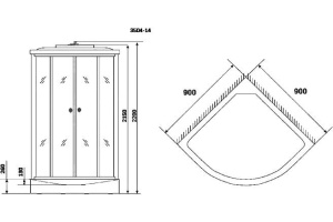 Душевая кабина Niagara Eco NG- 3504-14 BLACK - 3