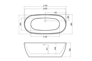 Акриловая ванна Esbano Rome 170x80 - 2