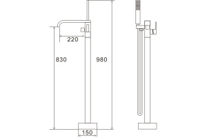Смеситель Swedbe Spira 4001 напольный - 2