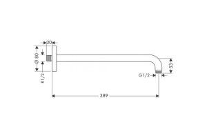 Кронштейн для верхнего душа Hansgrohe полированное золото - 2