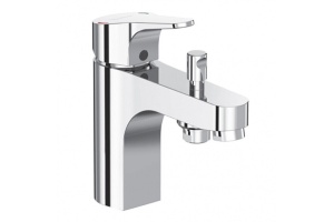 BA402AA NEXT Смеситель для ванны/душа набортный, душевой гарнитур в комплекте (душевая лейка ?70 мм, металлический шланг 1500 мм, держатель для лейки