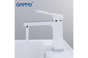 Смеситель для раковины Gappo хром белый - 2