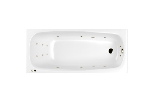 Ванна акриловая WHITECROSS Layla Slim Smart 180x80 с гидромассажем белый - бронза