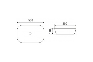 Раковина накладная Weltwasser WW Elbach 2195 MB 50 черный матовый (10000004538) - 2
