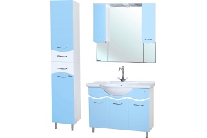 Тумба для комплекта Bellezza Мари 105 белая/голубая - 2