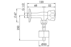 Смывное устройство под давлением для унитаза Nobili  (AV00503CR) - 2