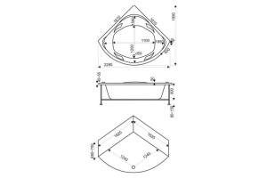 Акриловая ванна Bas Ривьера 161x161 см - 2