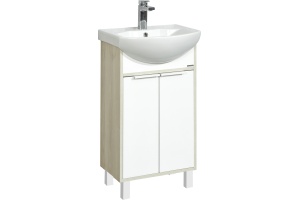 Тумба с раковиной Aquaton Рико 50 белый-светлое дерево