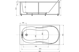 Акриловая ванна Aquatek Мартиника 180x90 см MAR180-0000068, белый - 2