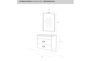 Тумба под раковину Cezares Orchidea 80 Tortora (OR80.07) - 2