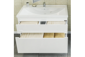 Тумба с раковиной напольная Санта Лондон 100 белый - 2