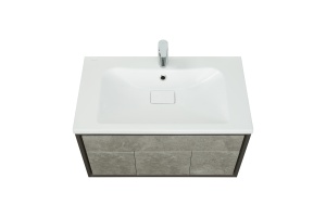 Тумба под раковину Aquaton Уэльс 80 серый-черный матовый