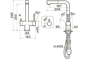 Смеситель для кухни Omoikiri Takamatsu нержавеющая сталь (4994346) - 3