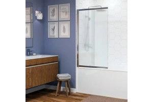 Шторка на ванну Wasserkraft Main 100х140 профиль хром стекло прозрачное - 2