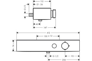 Смеситель для душа Hansgrohe ShowerTablet Select термостатический чёрный матовый - 2