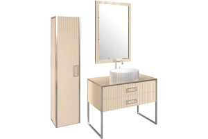 Шкаф-пенал Armadi Art Monaco бежевый - хром - 2