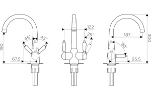 Смеситель Omoikiri Okinawa 2-SI для кухонной мойки - 2