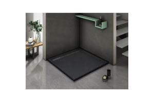 Душевой поддон с сифоном WeltWasser WW TRS 100 STONE-BL 100х100 черный (10000004379)