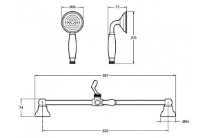 Душевой гарнитур Jacob Delafon Louise E24364-CP - 2