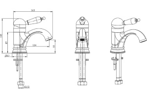 Смеситель для раковины высокий Boheme Medici бронза с черным Swarovski - 2