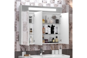 Зеркало - шкаф Opadiris Фреш 100 с подсветкой белый - 2