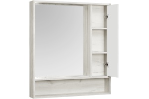 Зеркало-шкаф Aquaton Флай 80 белый-светлое дерево - 2