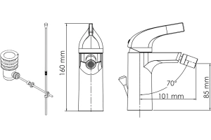 Смеситель для биде Wasserkraft Sauer золото - 2