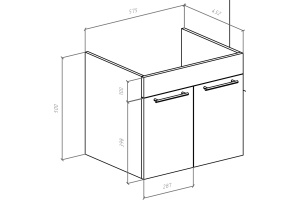 Тумба для комплекта Bellezza Альдо 60 бежевая - 3