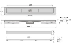 Душевой лоток Berges C1 Norma 60 черный матовый - 2