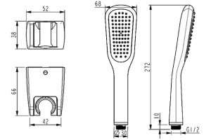 Смеситель Lemark Ursus LM7251BL универсальный с плоск. изл 350мм, дивертор с керамич. пластинам, с а - 3