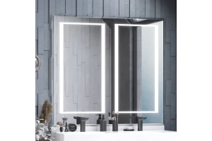 Зеркало Aquaton Сакура 120 с двумя хонами подсветки с антизапотеванием и часами - 2