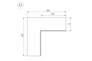 Коннектор L-образный внутренний Arlight SL-Linia55-Fantom 030130 - 3