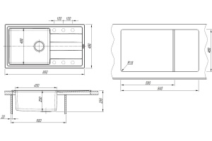 Мойка из гранита Florentina Комби бежевый, сталь (21.400.D0860.107) - 3