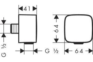 Шланговое подключение Hansgrohe FixFit шлифованная бронза - 2
