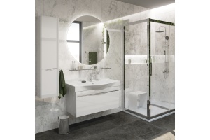 Зеркало круглое STWORKI Мальмё 100 с ореольной подсветкой, сенсор на зеркале, круглое, настенное - 2