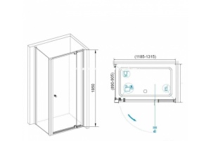 Душевой уголок RGW Passage PA-44-1 120х90 профиль хром стекло прозрачное - 3