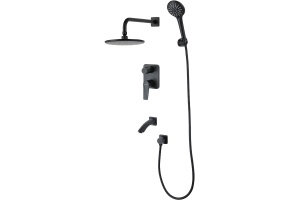 Душевой комплект Lemark Bronx LM3722BL, черный