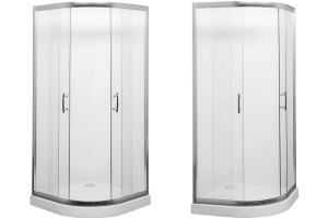 NAA2142 Душевая шторка Alfa (1000х1000х2000) стекло прозрачное хром, R550 (185040) - 2